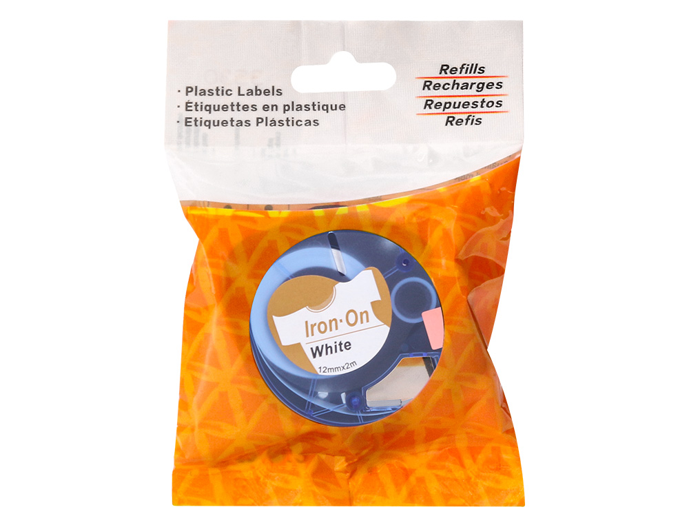 FITA Q-CONNECT 12MM X 2MT PRETA-BRANCA PARA ROUPA PARA MAQUINA LETRATAG
