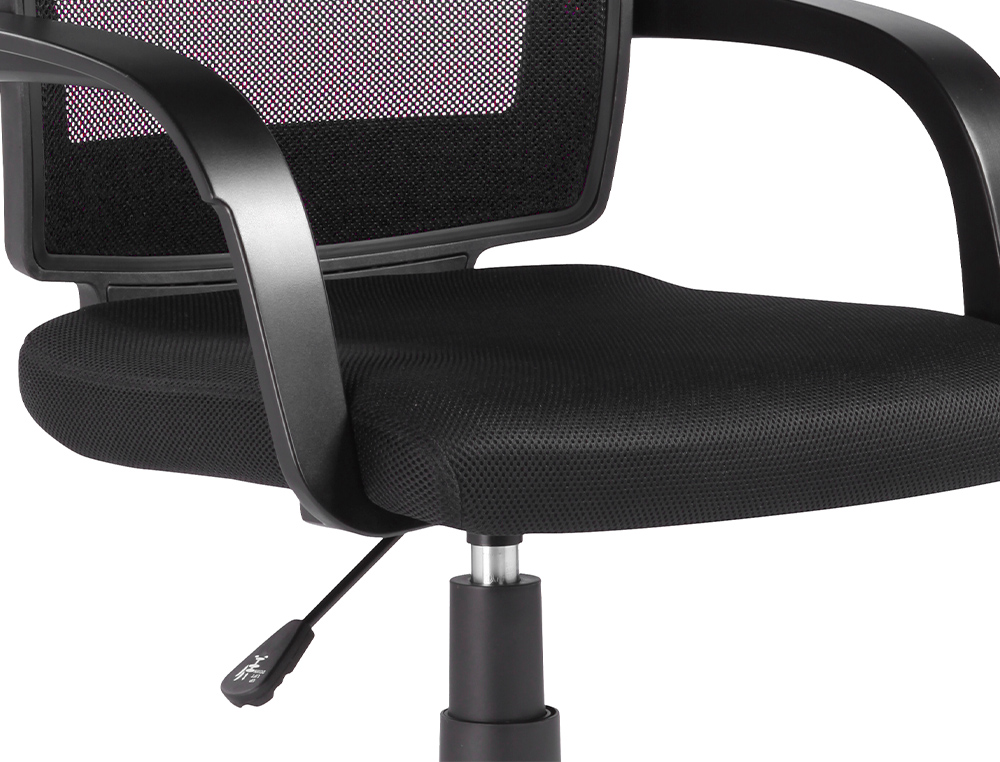 CADEIRA DE ESCRITORIO Q-CONNECT GIRATORIA ENCOSTO MEDIO REGULAVEL EM ALTURA 900+100X560X570 MM COR PRETO