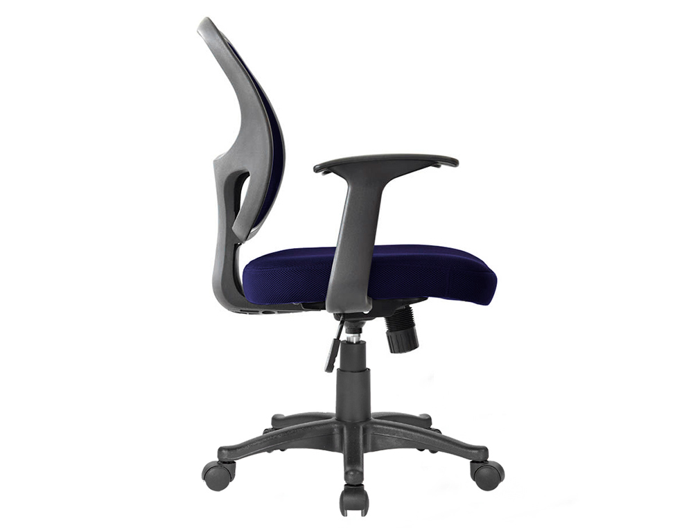 CADEIRA GIRATORIA Q-CONNECT NUORO ENCOSTO MEDIO REGULAVEL EM ALTURA 870+120MM ALT 550MM LARG 590MM PROF 590 MM COR AZUL