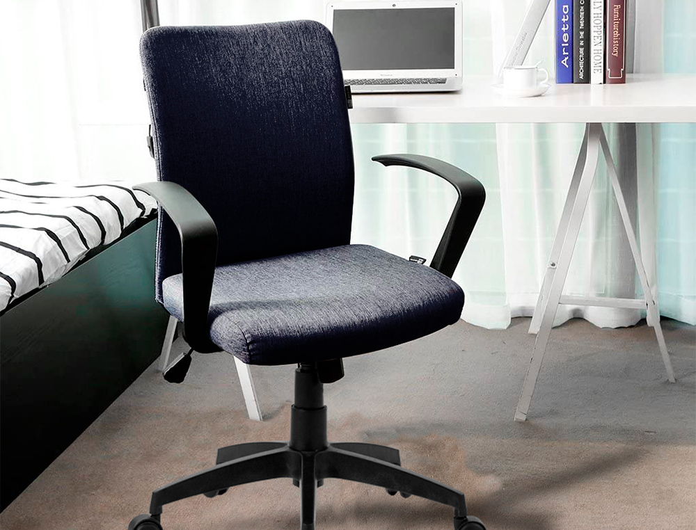 CADEIRA DE ESCRITORIO Q-CONNECT BASE NYLON REGULAVEL EM ALTURA 895+110MM ALTURA 580MM LARGURA 550MM PROFUNDIDADE TECIDO