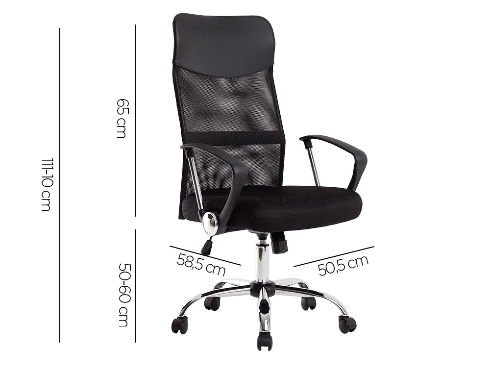CADEIRA DE DIRECAO Q-CONNECT IMPERIA BASE METAL ENCOSTO ALTO REGULAVEL EM ALTURA 1110+100MM ALTURA PELE E TECIDO PRETO