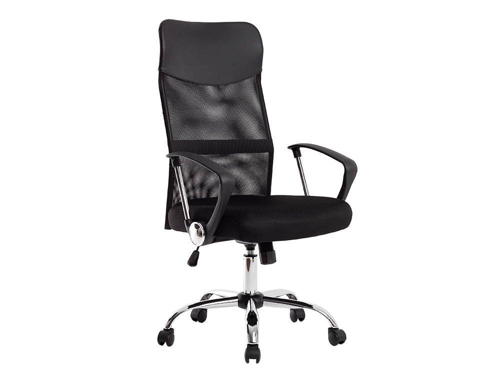 CADEIRA DE DIRECAO Q-CONNECT IMPERIA BASE METAL ENCOSTO ALTO REGULAVEL EM ALTURA 1110+100MM ALTURA PELE E TECIDO PRETO