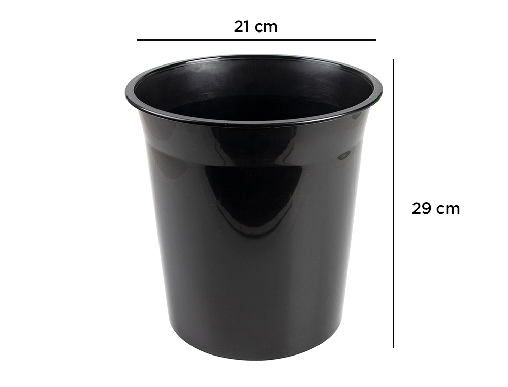 CESTO PLASTICO Q-CONNECT PRETO OPACO 13 LITROS