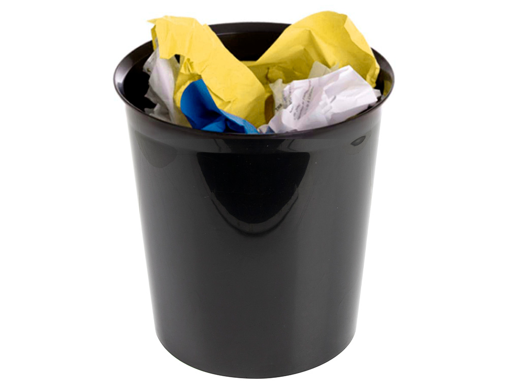 CESTO PLASTICO Q-CONNECT PRETO OPACO 13 LITROS