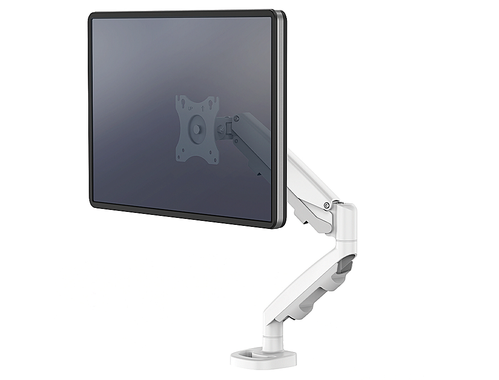 BRAÇO PARA MONITOR FELLOWES SERIE EPPA AJUSTAVEL ALTURA 1 VISOR NORMATIVA VESA ATE 10 KG BRANCO