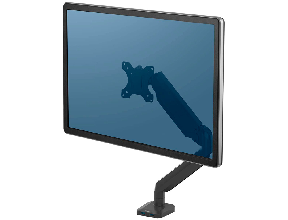 BRAÇO PARA MONITOR FELLOWES SERIE PLATINUM 1 VISOR AJUSTAVEL ALTURA NORMATIVA VESA ATE 8 KG PRETO