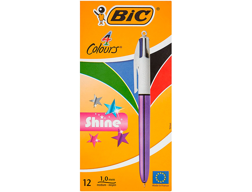 ESFEROGRAFICA BIC QUATRO CORES SHINE ROXO PONTA DE 1 MM