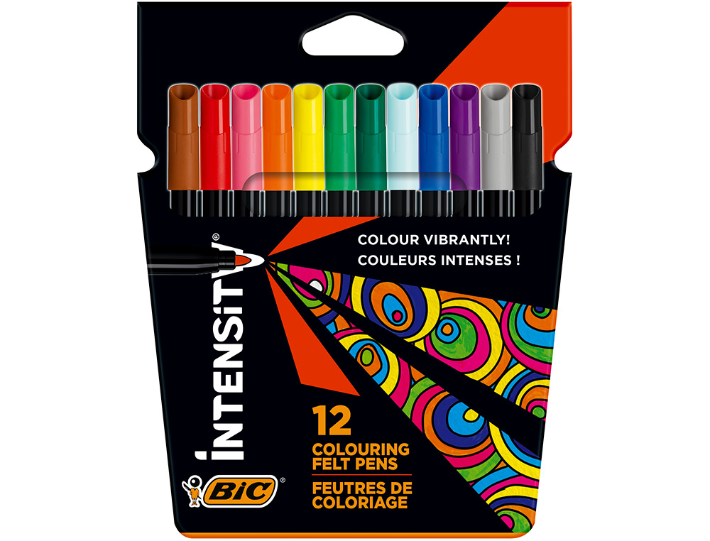 MARCADOR BIC INTENSITY ESTOJO DE 12 CORES SORTIDAS