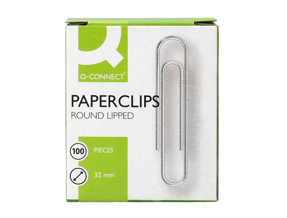 CLIPS NIQUELADOS Q-CONNECT LABIADO - N. 2 - 32 MM CAIXA DE 100 UNIDADES