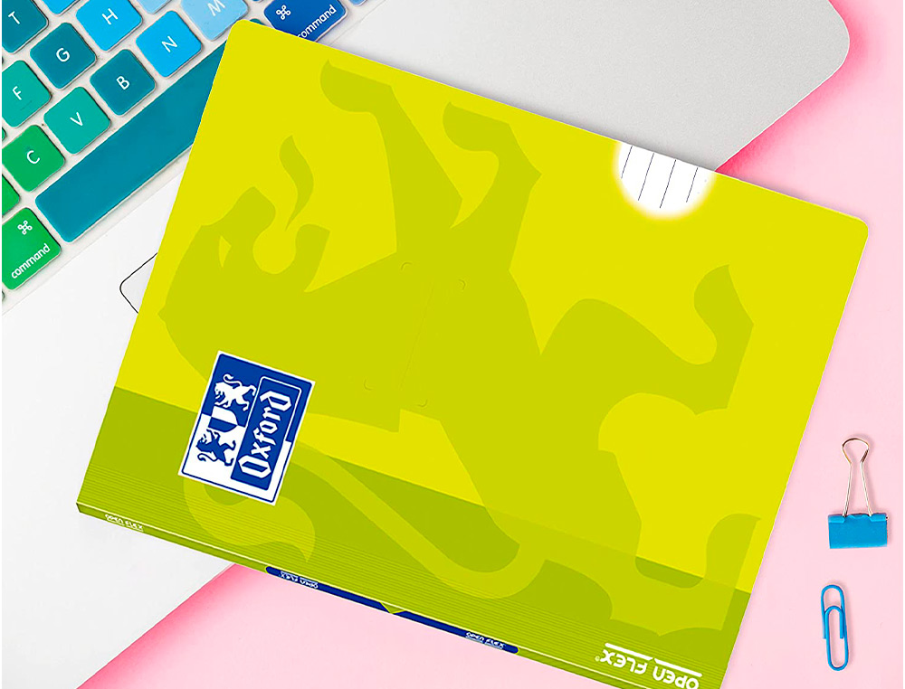 CADERNO AGRAFADO OXFORD OPENFLEX CAPA PLASTICO DIN A4 48 FOLHAS PAUTADO ASIGNATURA NATURAL CORES SORTIDAS