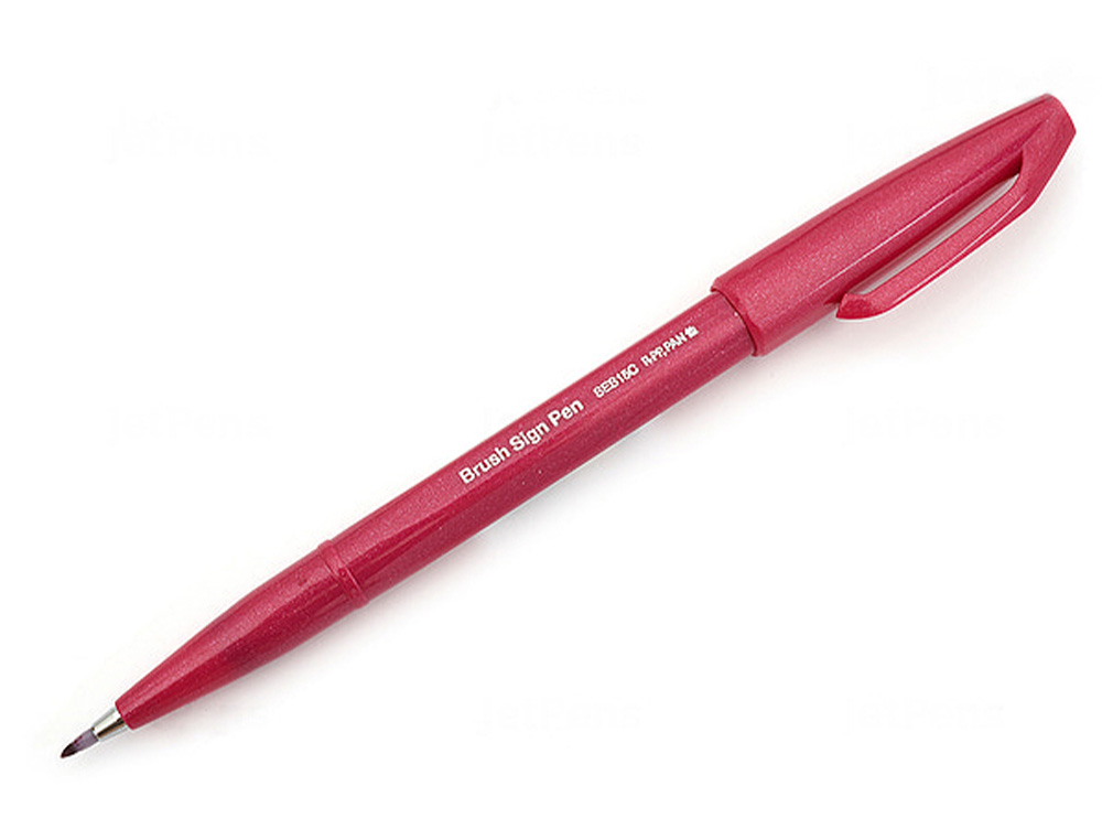 CANETA PINCEL PENTEL TOUCH PARA CALIGRAFIA COR VERMELHO VINHO