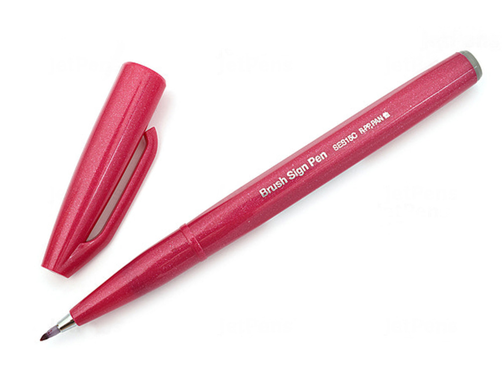 CANETA PINCEL PENTEL TOUCH PARA CALIGRAFIA COR VERMELHO VINHO