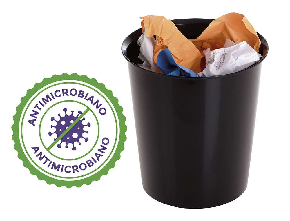 CESTO DE PLASTICO ARCHIVO 2000 ANTIMICROBIANA SANITIZED PLASTICO PRETO 16 LITROS 290X310 MM