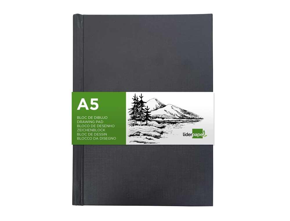 CADERNO DIARIO ENCADERNADO LIDERPAPEL DIN A5 210X148 MM 100 FOLHAS 100 GR COR PRETA