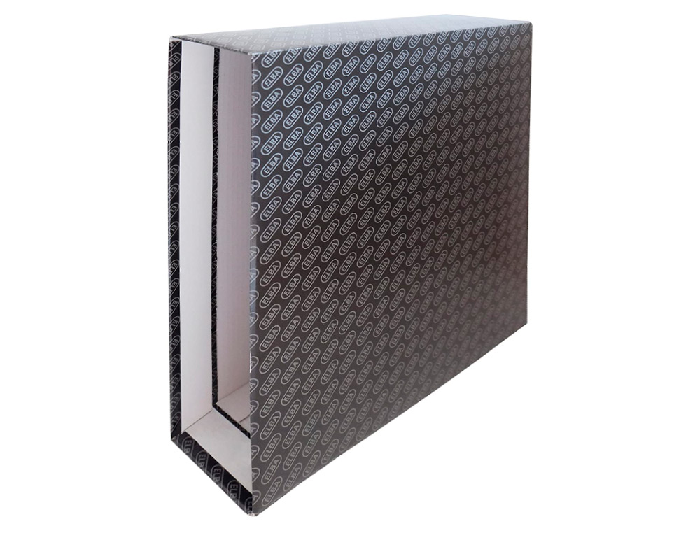 CAIXA PARA PASTA DE ARQUIVO DE ALAVANCA CARTAO FORRADO ELBA FOLIO LOMBADA 85 MM PRETO