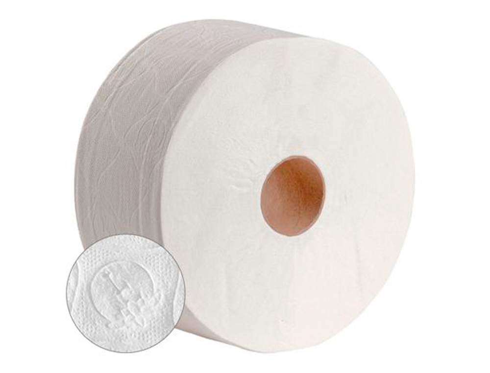 PAPEL HIGIENICO DAHI JUMBO 2 FOLHAS CELULOSE BRANCA 140 MT MANDRIL 45 MM PACK DE 18 ROLOS