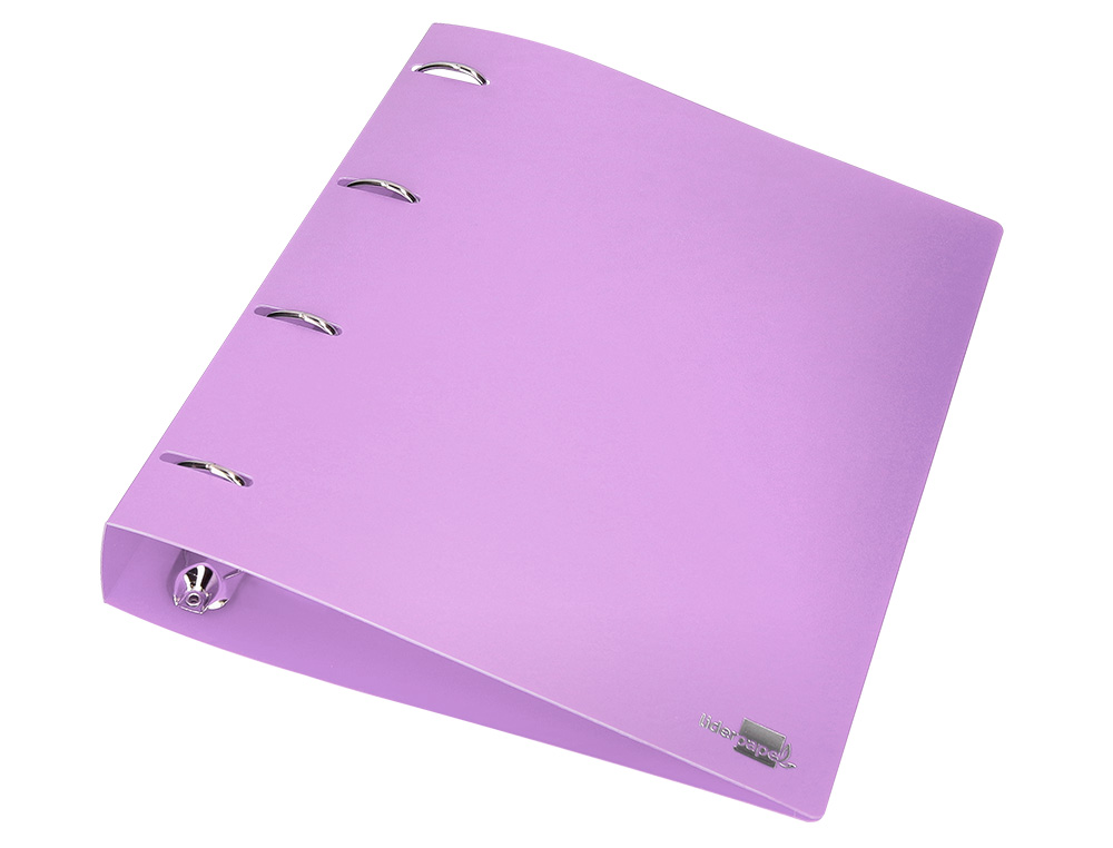PASTA LIDERPAPEL POLIPROPILENO DIN A4 4 ANEIS MISTOS 40 MM LAVANDA OPACO