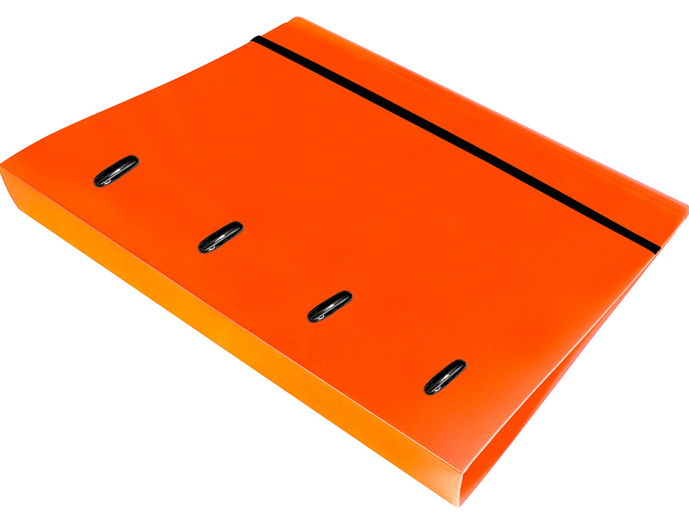 PASTA LIDERPAPEL COM RECARGA POLIPROPILENO DIN A4 4 ANEIS 25MM QUADRICULA 5MM LARANJA OPACO