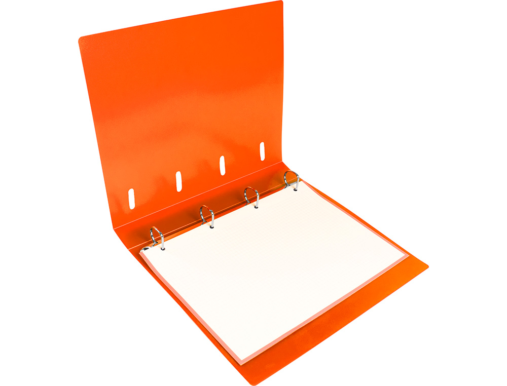 PASTA LIDERPAPEL COM RECARGA POLIPROPILENO DIN A4 4 ANEIS 25MM QUADRICULA 5MM LARANJA OPACO