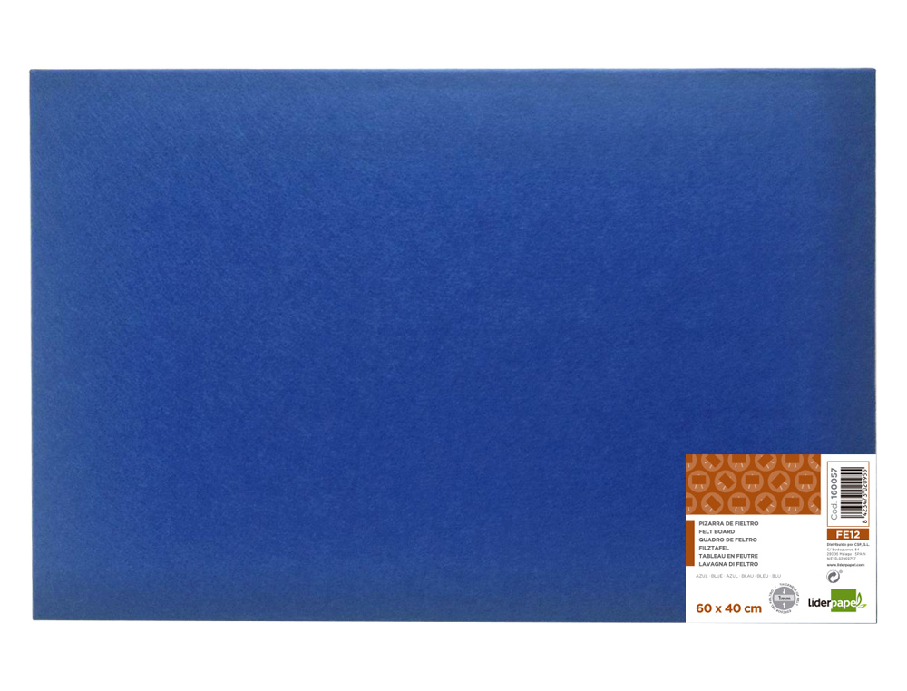 QUADRO DE FELTRO LIDERPAPEL MURAL COR AZUL 40X60 CM