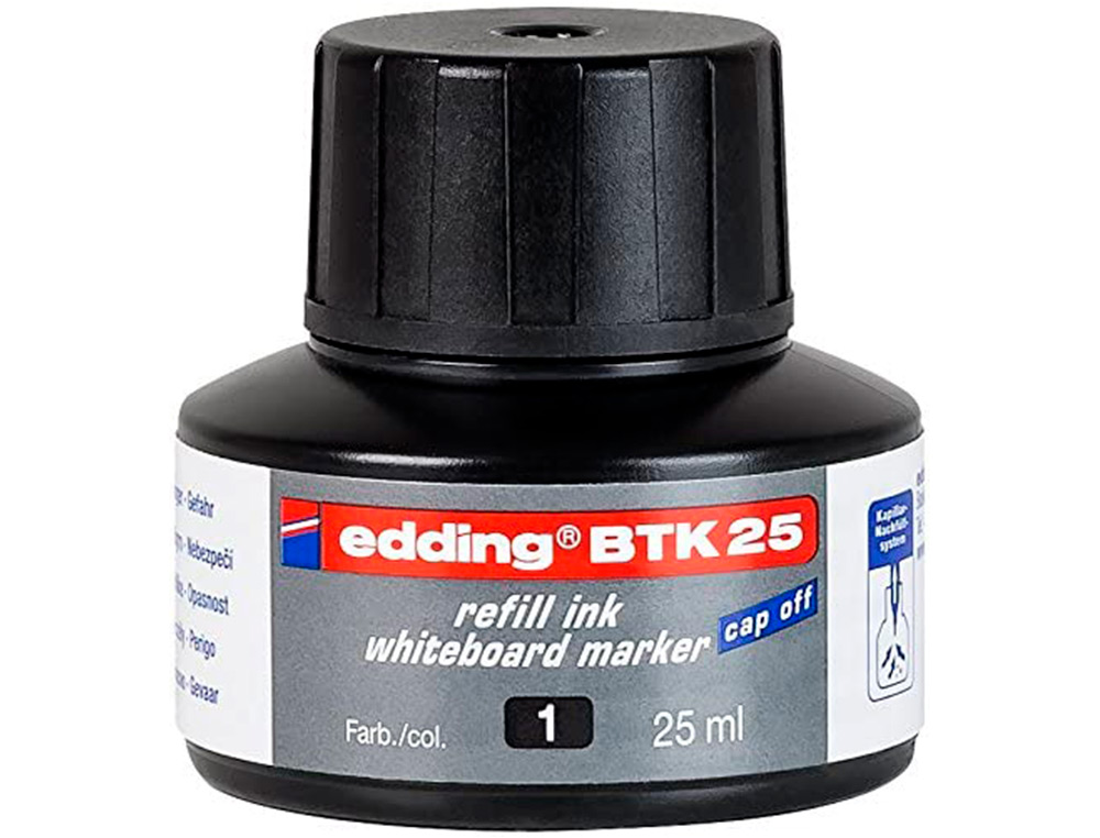 TINTA MARCADOR EDDING QUADRO BRANCO BTK-25 COR PRETO FRASCO DE 25 ML