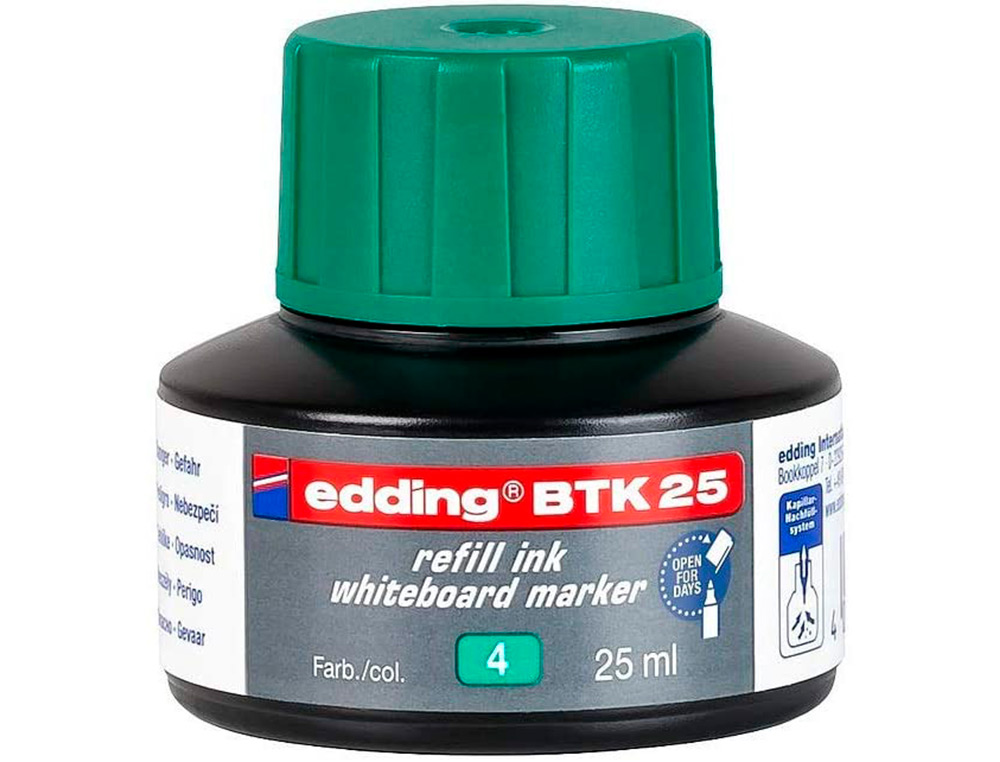 TINTA MARCADOR EDDING QUADRO BRANCO BTK-25 COR VERDE FRASCO DE 25 ML
