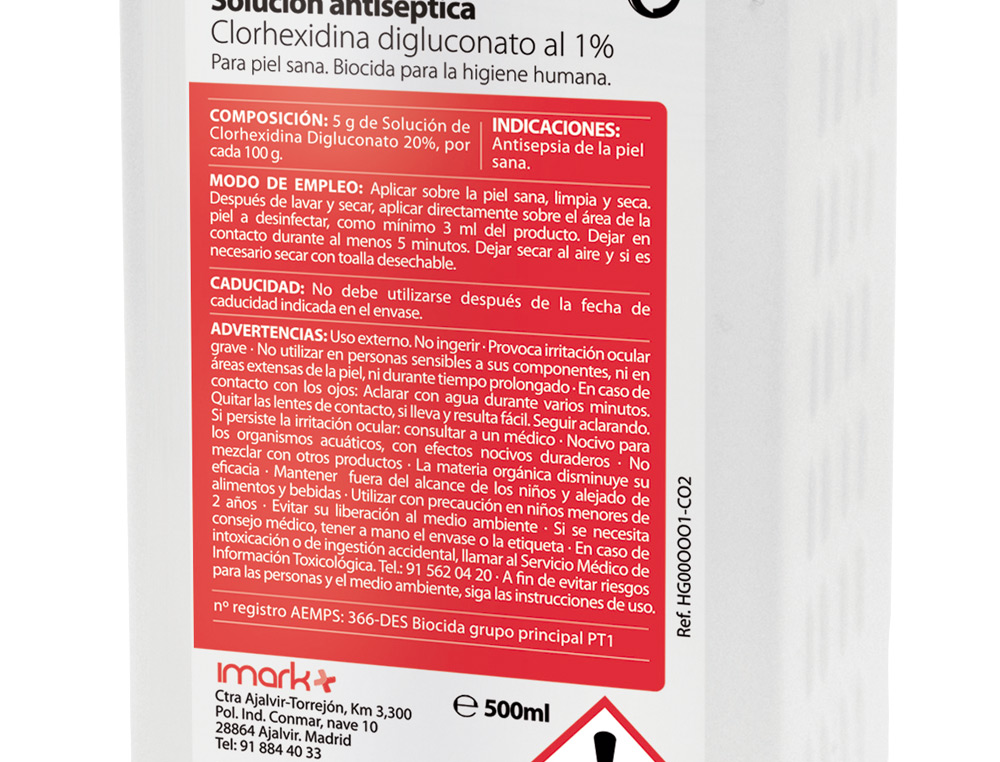 SOLUCAO ANTISSEPTICA CLOREXIDINA DESEMCLOR 1% FRASCO DE 500 ML