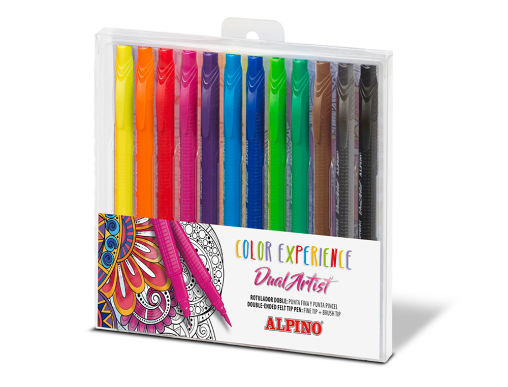 ROTULADOR ALPINO DUAL ARTIST COLOR EXPERIENCE ESTUCHE DE 12 UNIDADES COLORES
