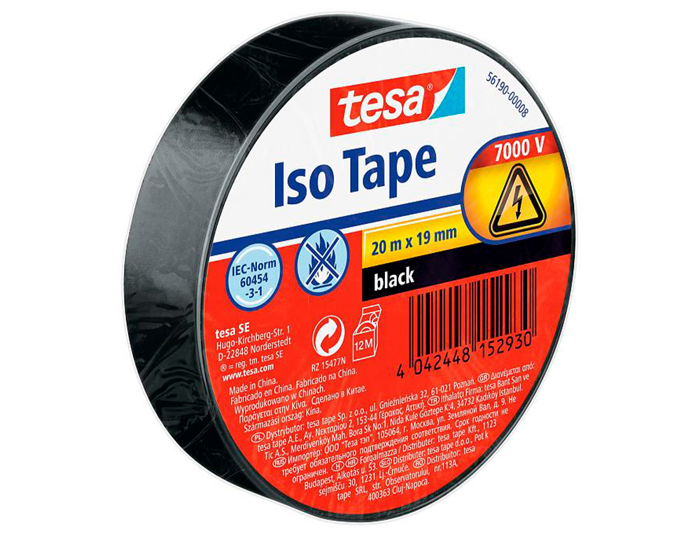 FITA ADESIVA ISOLADORA TESA 20MT X 19 MM COR PRETO