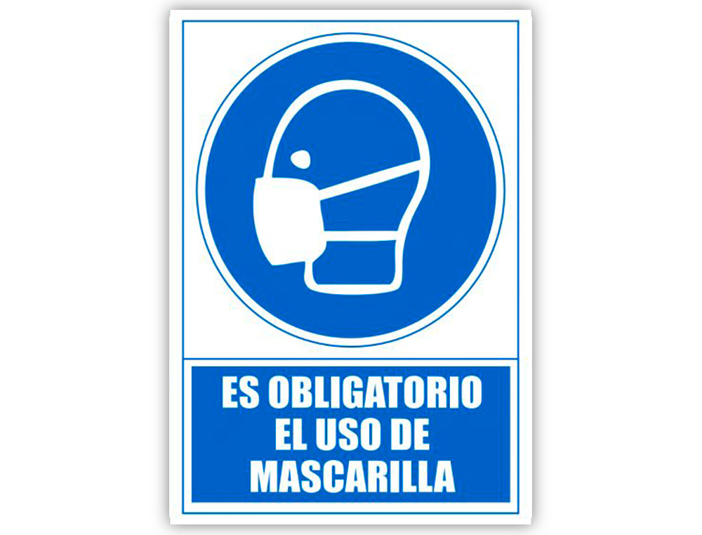 PICTOGRAMA ARCHIVO 2000 OBRIGATORIO O USO DE MASCARA PVC COR AZUL 210X297 MM