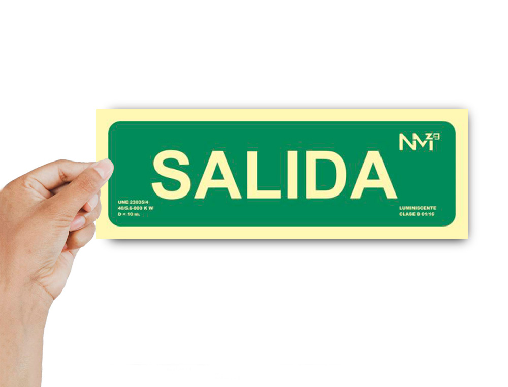 PICTOGRAMA ARCHIVO 2000 SAIDA PVC VERDE LUMINISCENTE 300X105 MM PACK DE 2 UNIDADES