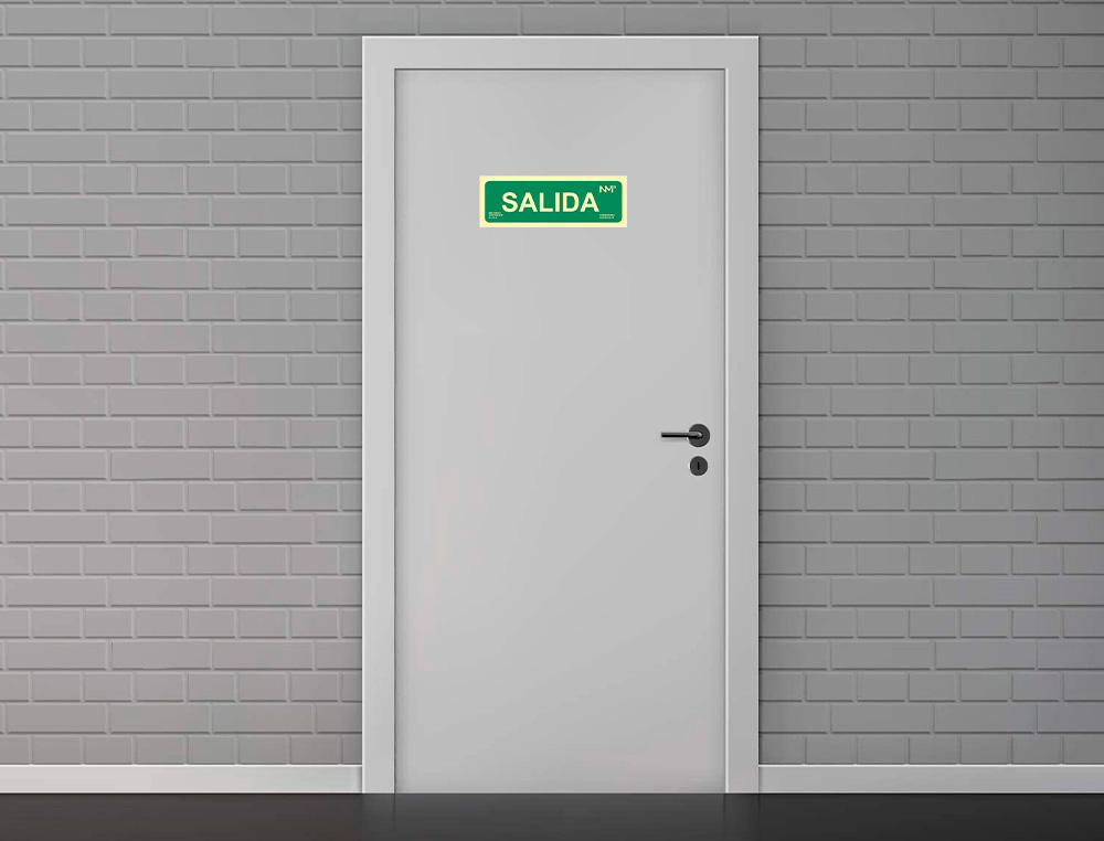 PICTOGRAMA ARCHIVO 2000 SAIDA PVC VERDE LUMINISCENTE 300X105 MM PACK DE 2 UNIDADES