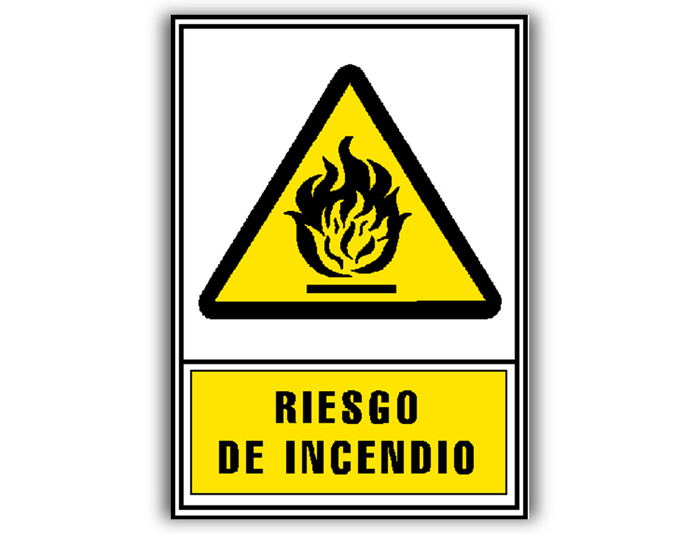 PICTOGRAMA ARCHIVO 2000 RISCO DE INCENDIO PVC AMARELO LUMINISCENTE 210X297 MM