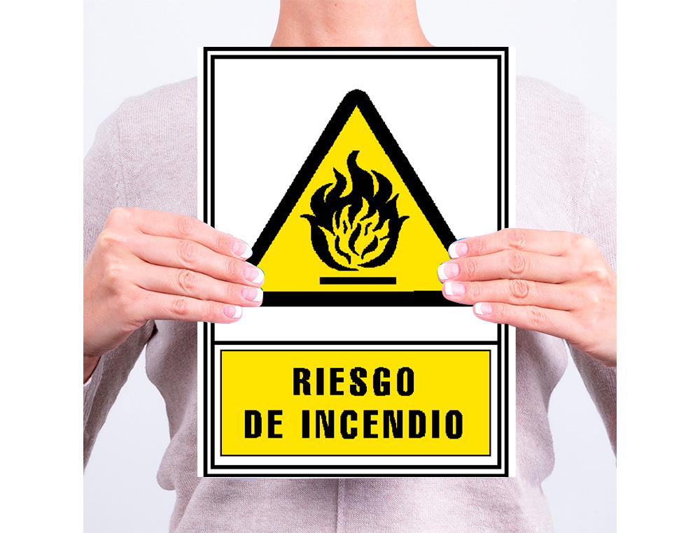 PICTOGRAMA ARCHIVO 2000 RISCO DE INCENDIO PVC AMARELO LUMINISCENTE 210X297 MM