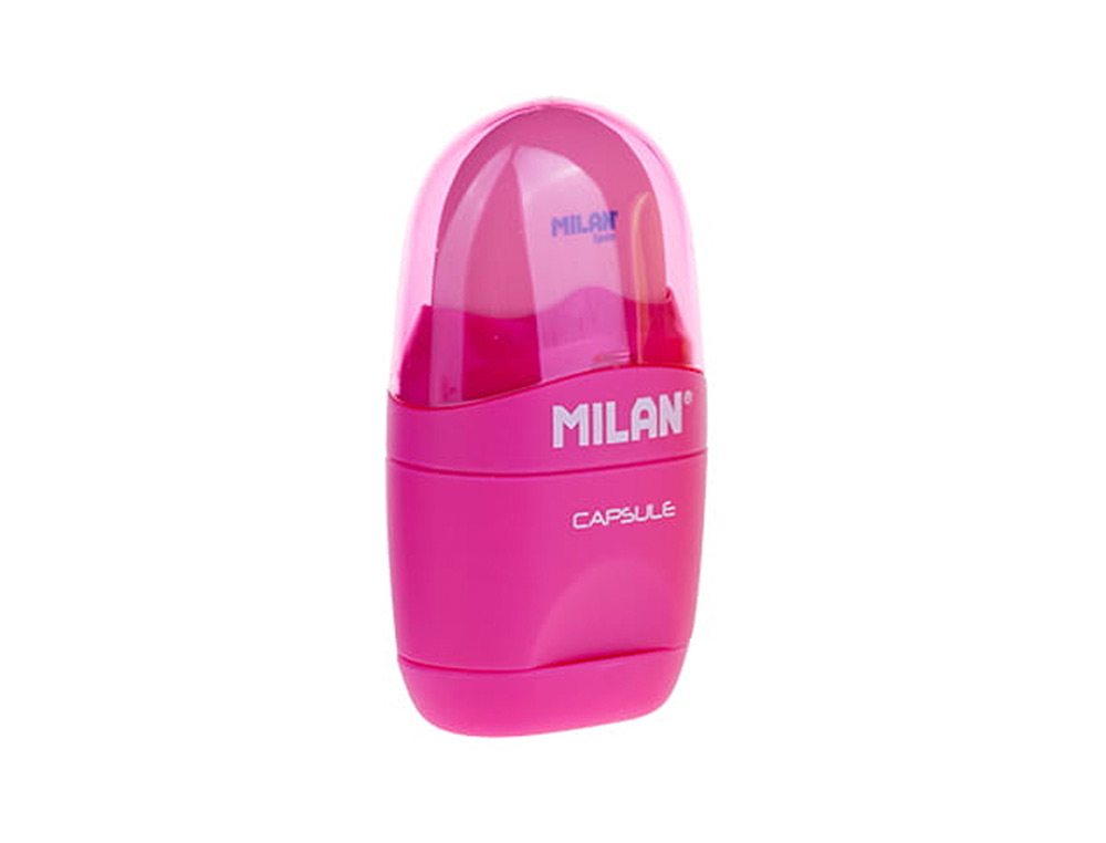 APARA LAPIS MILAN CAPSULE PLASTICO 1 USO COM BORRACHA + 2 RECARGAS DE BORRACHA