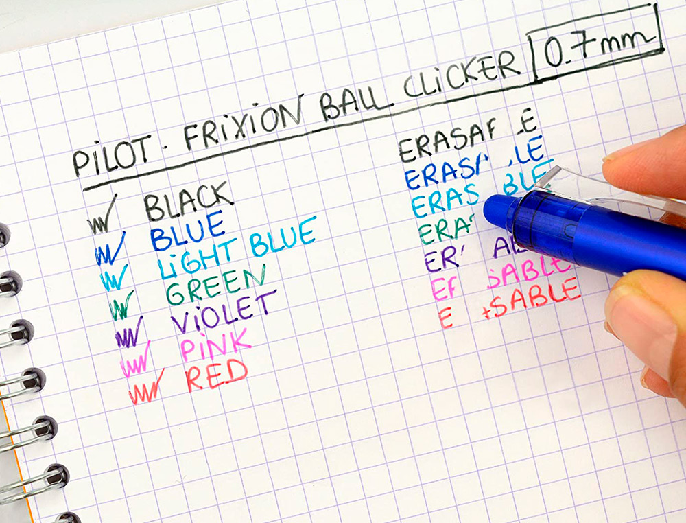 ESFEROGRAFICA PILOT FRIXION CLICKER APAGAVEL 0,7 MM PONTA MEDIA AZUL EM BLISTER