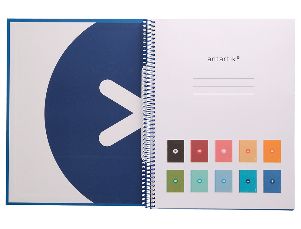 CADERNO ESPIRAL A4 MICRO ANTARTIK CAPA FORRADA 80F 90 GR QUADRICULA 5MM 1 BANDA 4 FUROS COR AZUL ESCURO