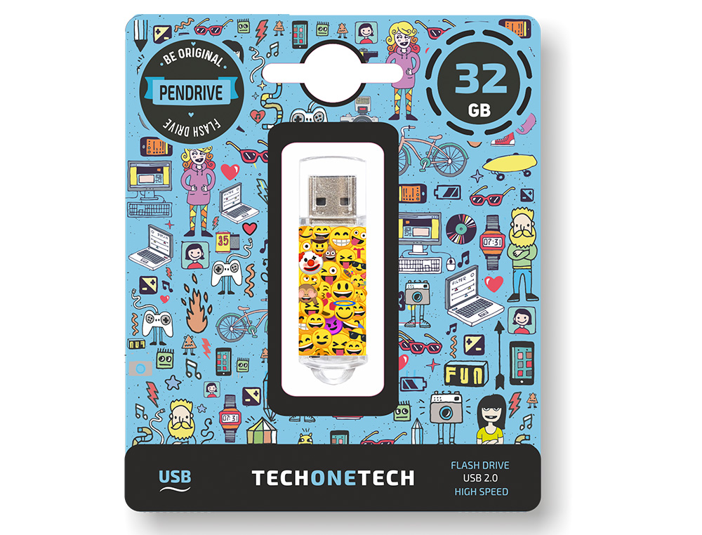 PEN DRIVE USB TECH ONE TECH EMOJITECH EMOJIS 32 GB