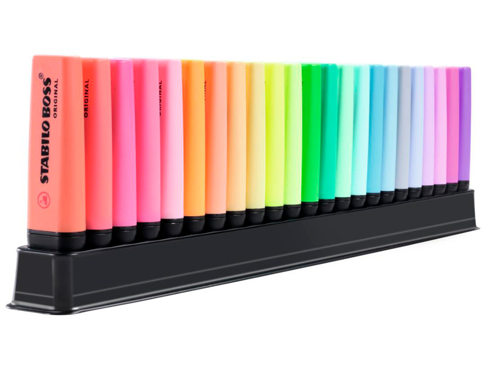 MARCADOR FLUORESCENTE STABILO BOSS 70 DESKSET ESTOJO DE 23 UNIDADES CORES SORTIDAS
