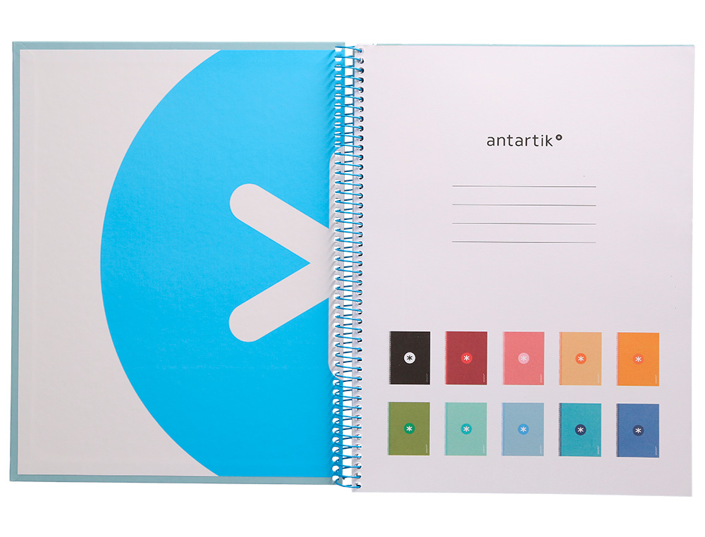 CADERNO ESPIRAL A4 MICRO ANTARTIK CAPA FORRADA 80F 90 GR HORIZONTAL 1 BANDA 4 FUROS COR CELESTE