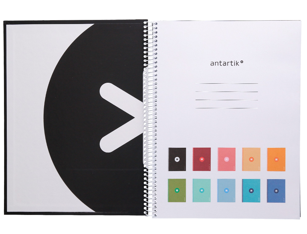 CADERNO ESPIRAL A4 MICRO ANTARTIK CAPA FORRADA 80F 90 GR HORIZONTAL 1 BANDA 4 FUROS COR PRETO