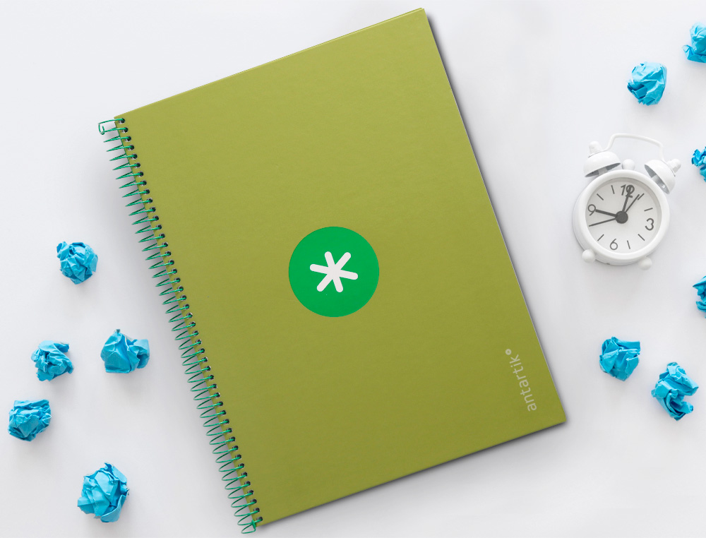 CADERNO ESPIRAL A4 MICRO ANTARTIK CAPA FORRADA 80F 90 GR HORIZONTAL 1 BANDA 4 FUROS COR VERDE