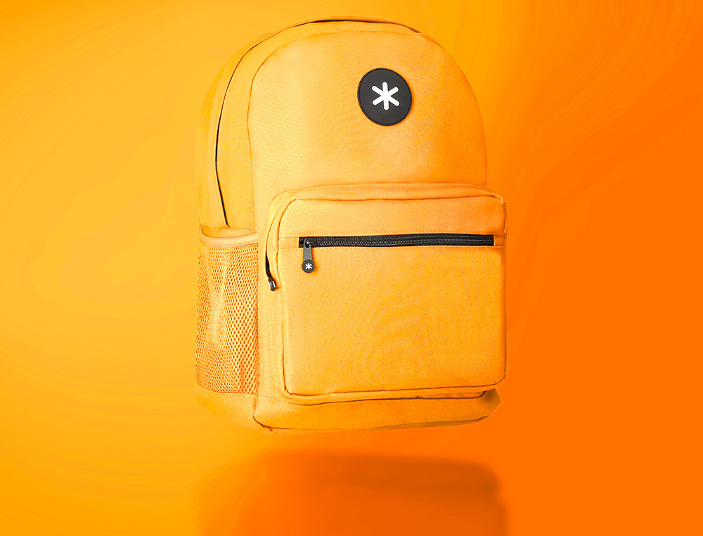 MOCHILA ANTARTIK COM ASA E BOLSO FRONTAL COM FECHO COR MOSTARDA 320X140X430 MM