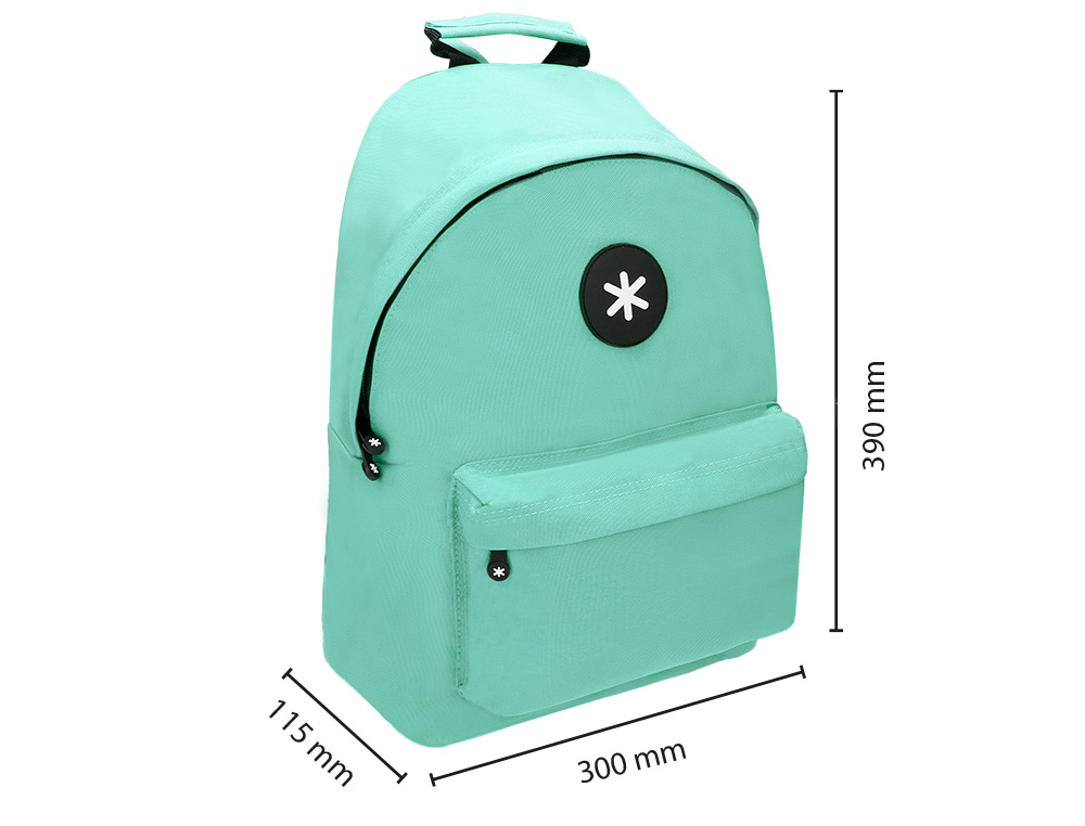 MOCHILA ANTARTIK COM ASA E BOLSO COM FECHO COR VERDE MENTA 310X160X410 MM