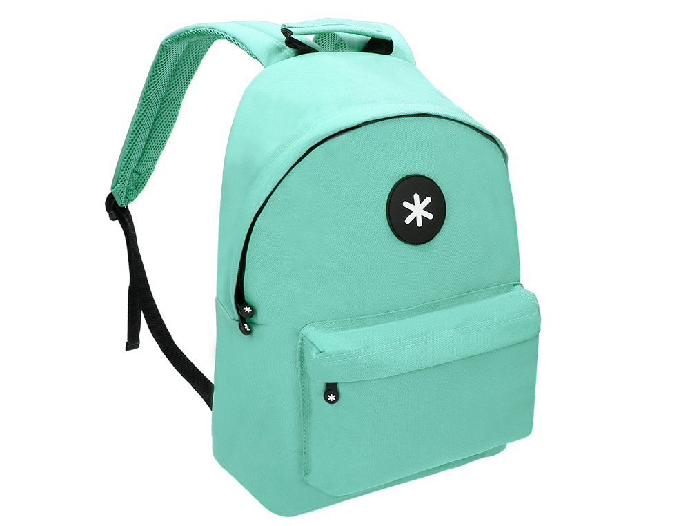MOCHILA ANTARTIK COM ASA E BOLSO COM FECHO COR VERDE MENTA 310X160X410 MM