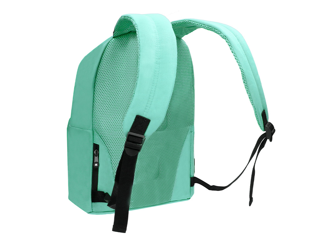 MOCHILA ANTARTIK COM ASA E BOLSO COM FECHO COR VERDE MENTA 310X160X410 MM