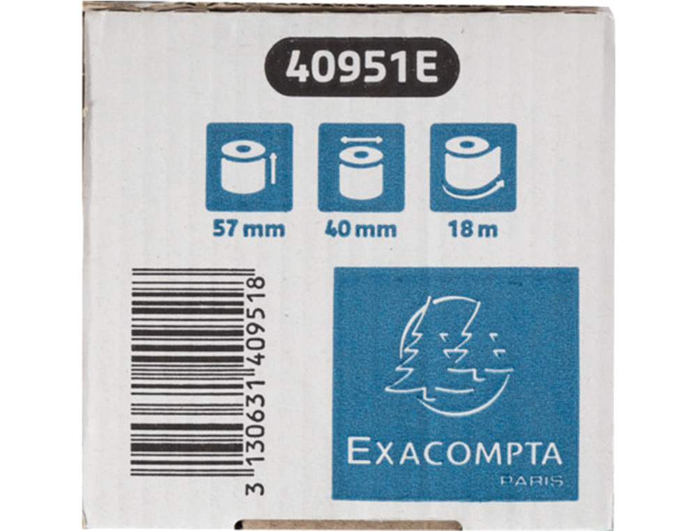 ROLO CALCULADORA EXACOMPTA SAFE CONTACT TERMICO 57 MM X 40 MM 52 G/M2