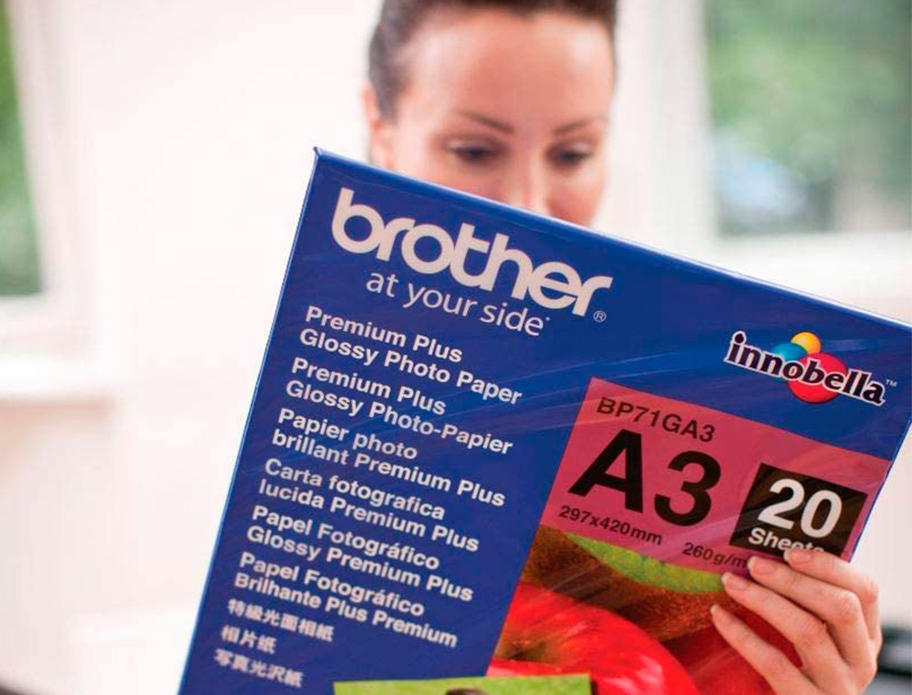 PAPEL FOTO BROTHER BRILHANTE A3 260 GR EMBALAGEM DE 20 FOLHAS
