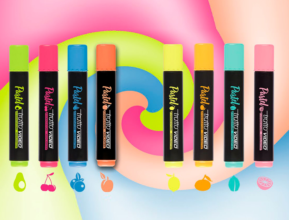 MARCADOR TRATTO VIDEO PASTEL FLUORESCENTE EXPOSITOR DE 48 UNIDADES CORES SORTIDAS