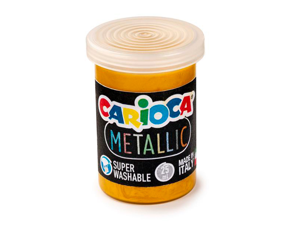 GUACHE ESCOLAR CARIOCA METALLIC FRASCO 25 ML CAIXA DE 6 CORES SORTIDAS